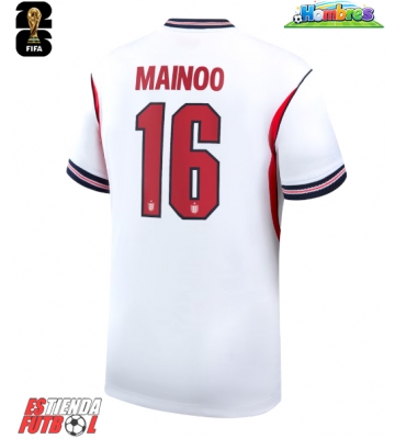 Inglaterra Kobbie Mainoo #16 Primera Equipación Mundial 2026 Manga Corta